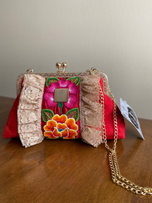 Hand-Embroidered Crossbody