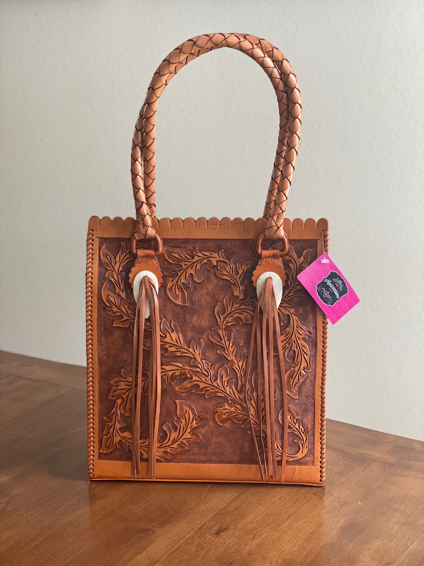 Natural Color Leather Handbag