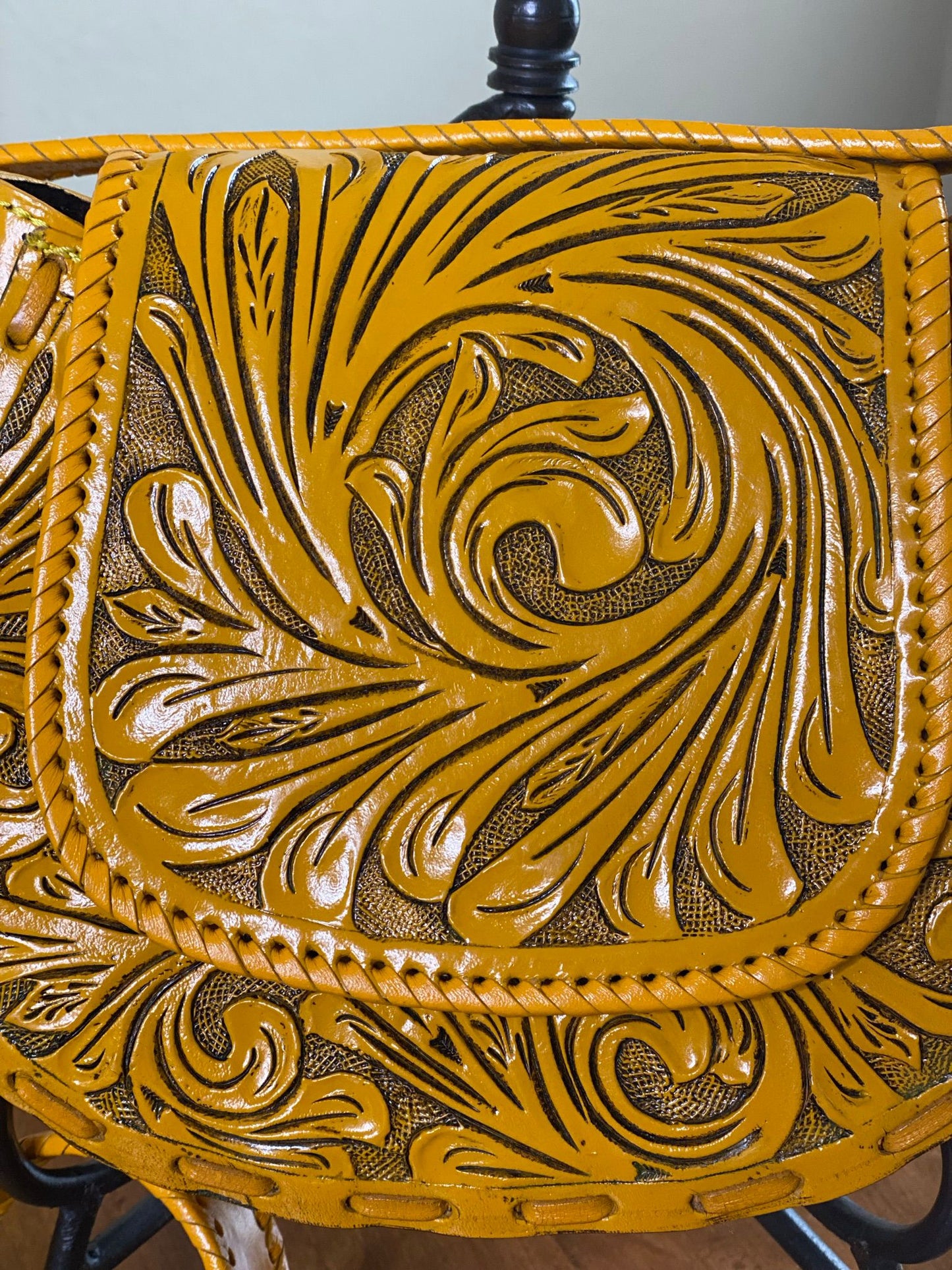 Yellow Leather Clutch/Crossbody