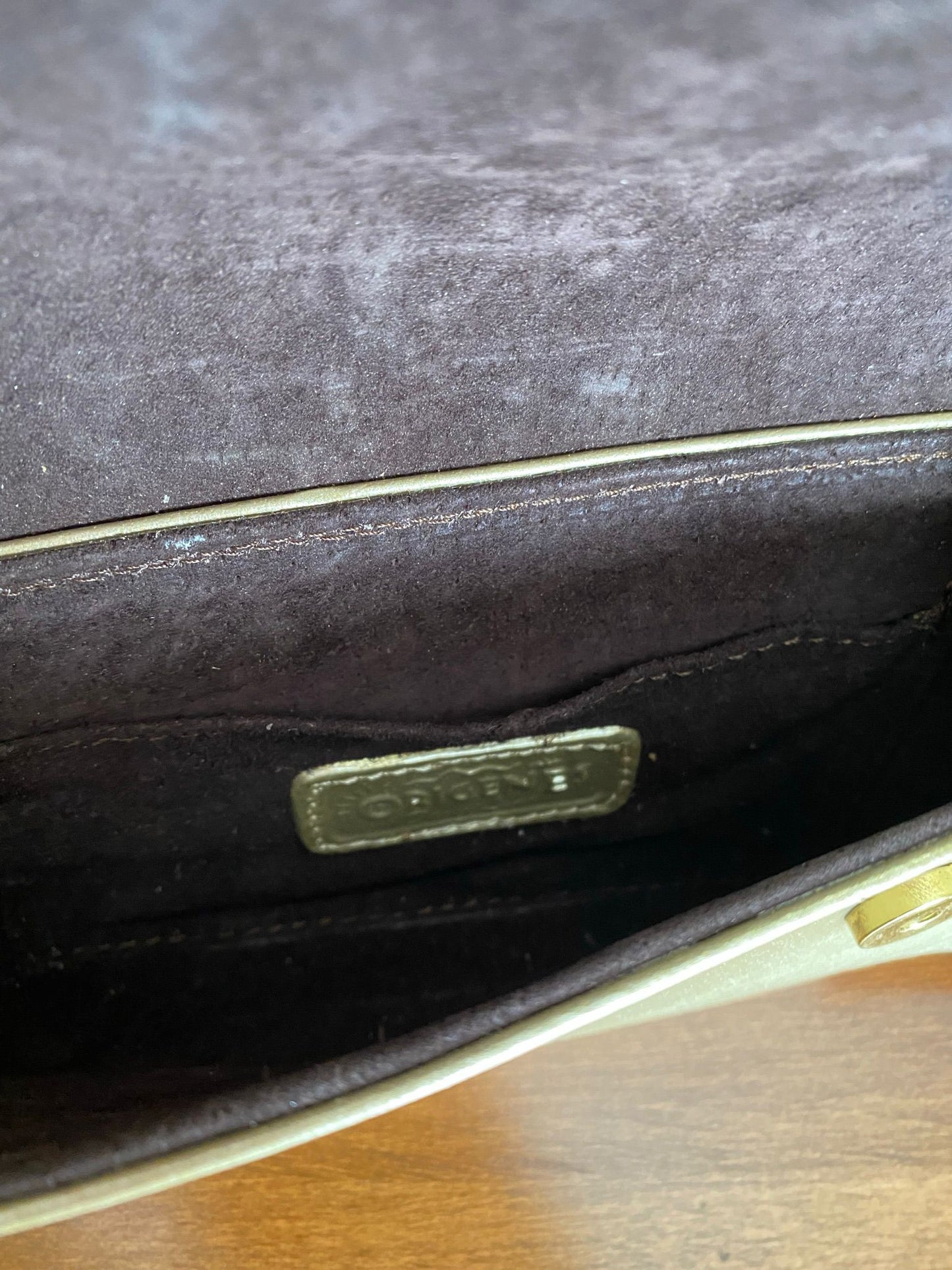 Gold Leather Clutch/Crossbody