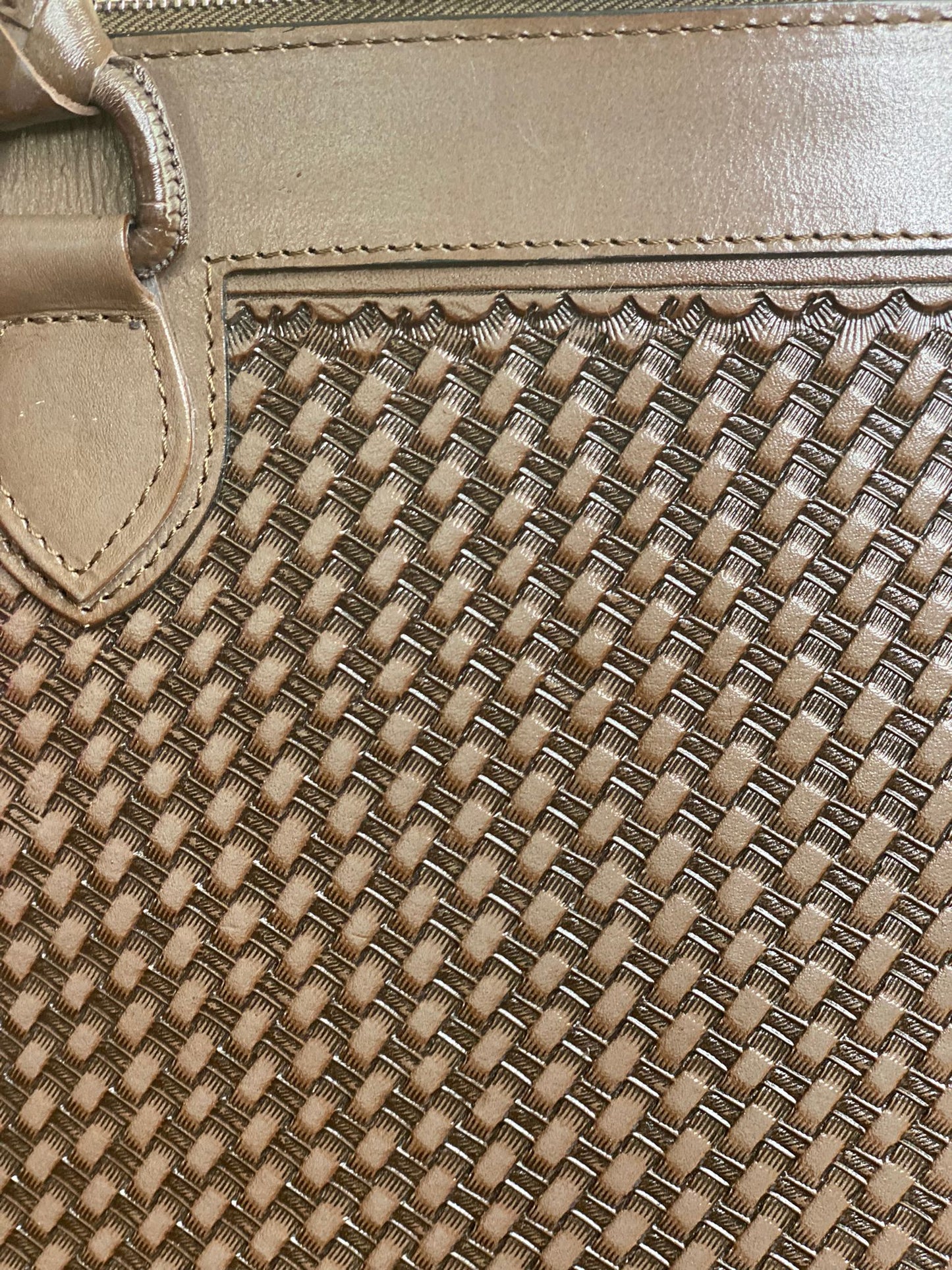 Ash Grey Leather Handbag