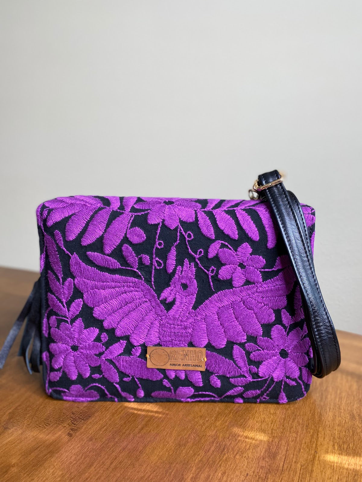 Leather Hand-Embroidered Crossbody