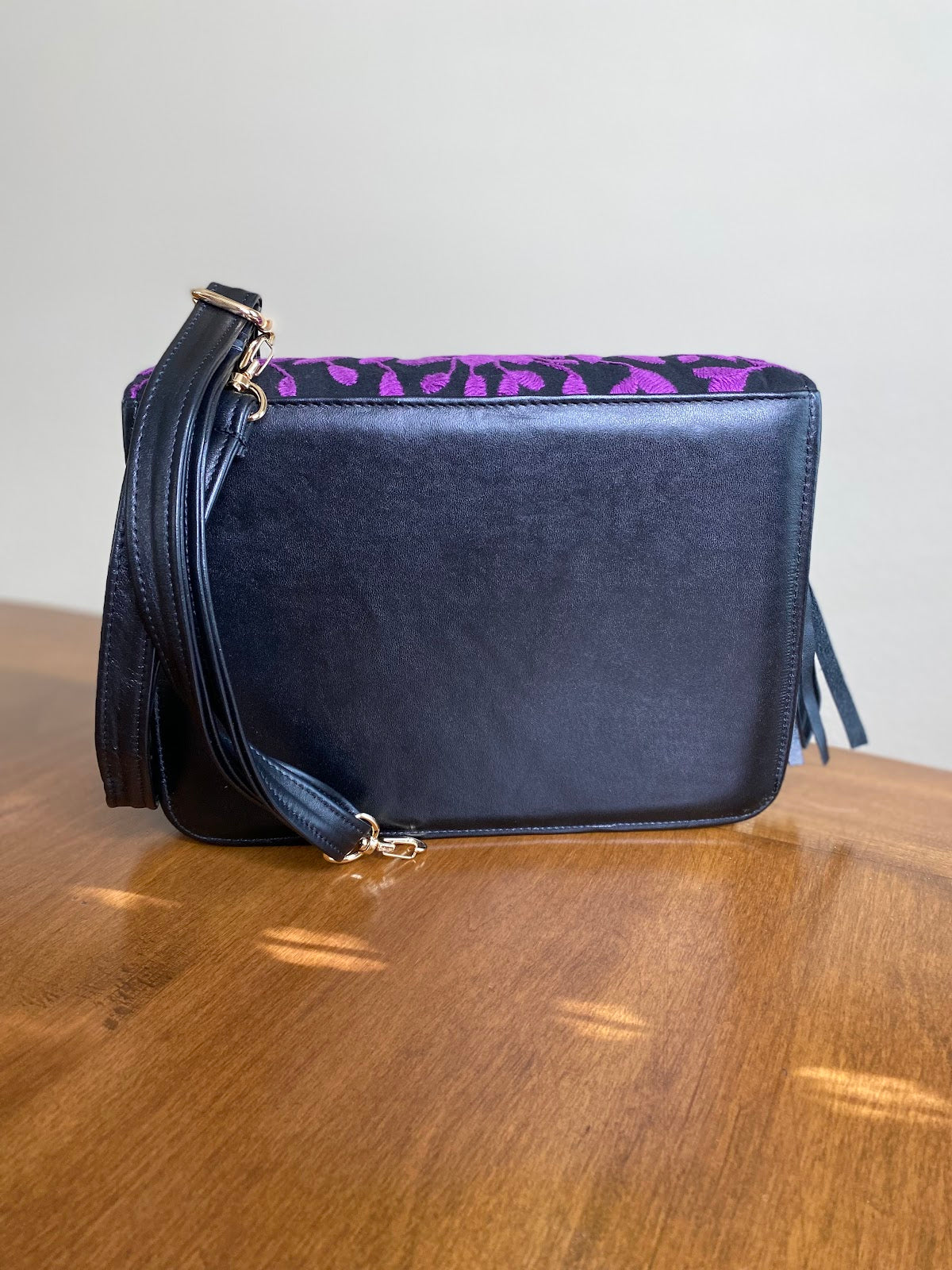 Leather Hand-Embroidered Crossbody